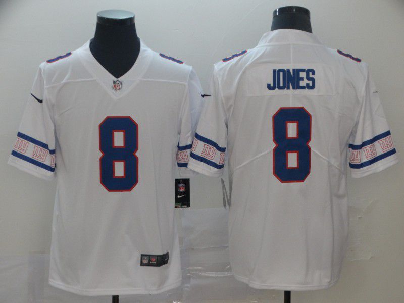 Men New York Giants #8 Jones White team logo cool edition NFL Jerseys->women nfl jersey->Women Jersey